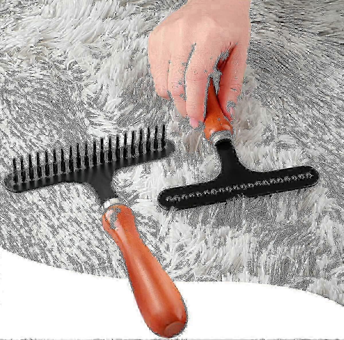 Hand Held Carpet Rake: Clean Hair, Restore Carpet Softness and Fluffiness 2025