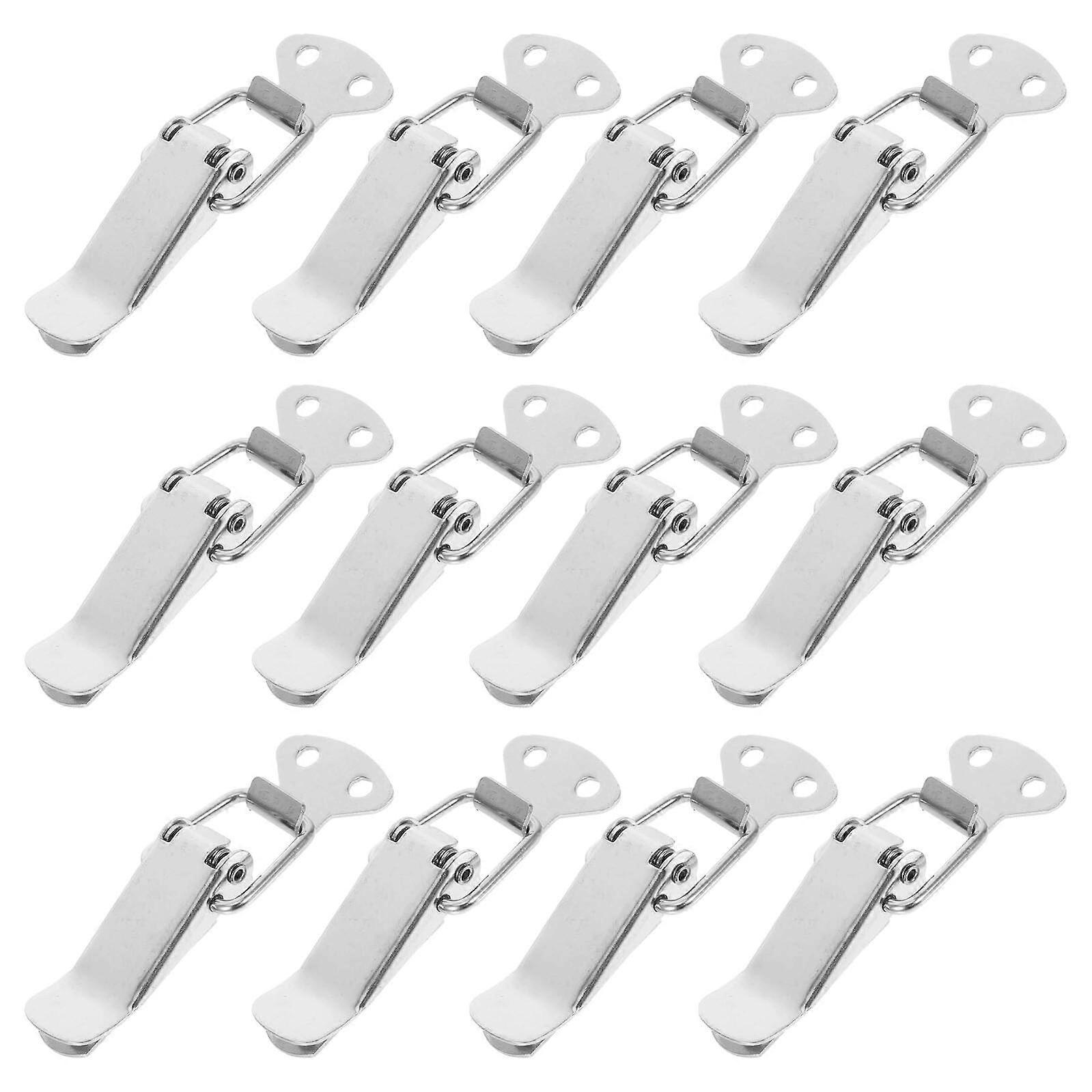 12 Sets Stainless Steel Toggle Latch Spring Loaded Hasp Lock for Toolbox Suitcase Wood Box Trailer Gate