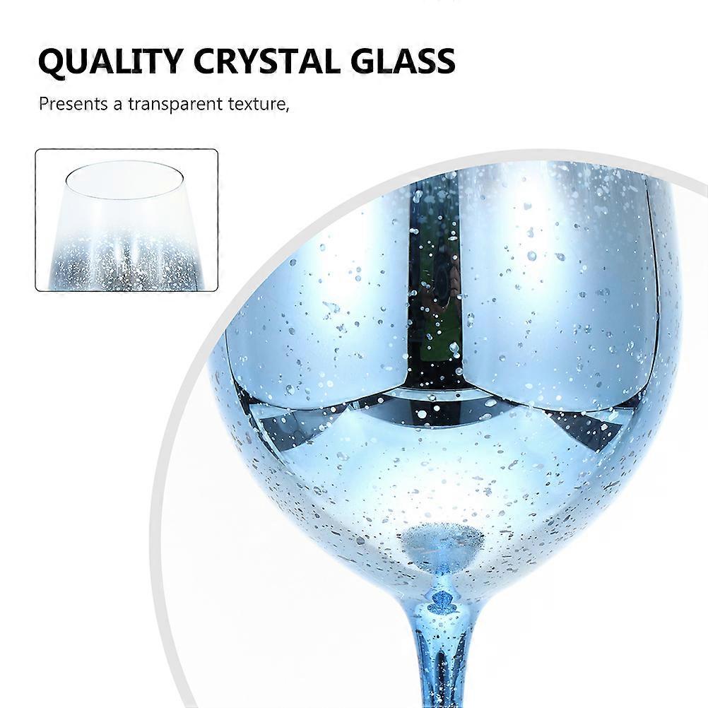 Blue Glass Cups for Drinking 2Pcs Reusable Decorative Wine Goblets