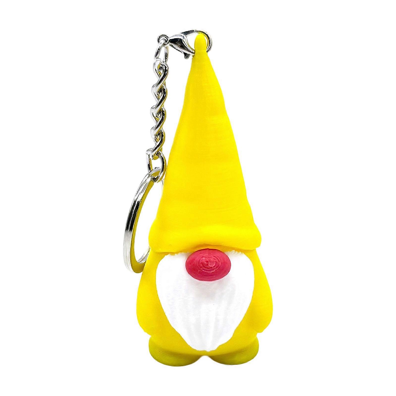 PLA Dwarf Keyring Holiday Craft Activity Handmade Christmas Tree Accessory Multifunctional Key Holder Accessories  Yellow