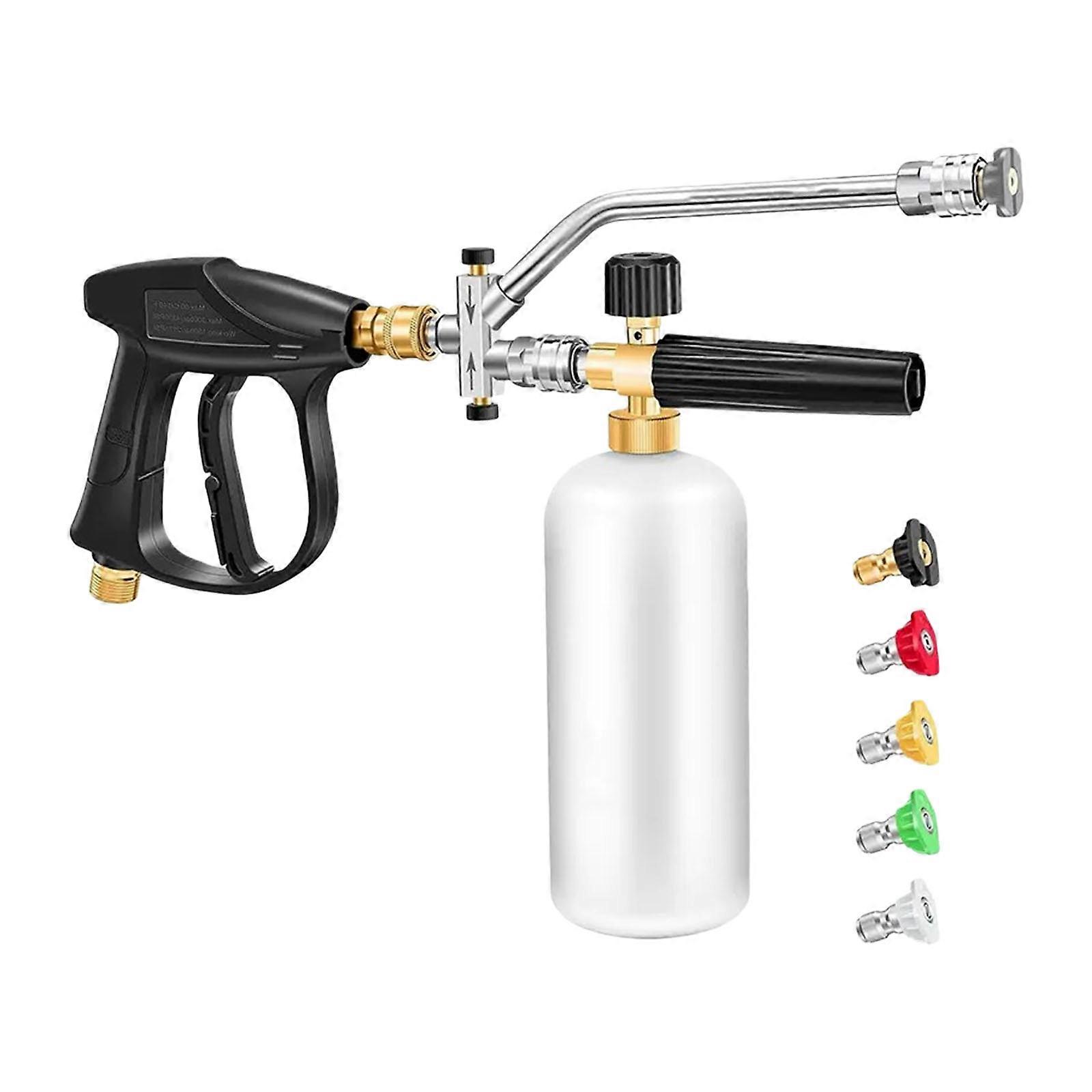 2 in 1 Foam Connector Accessory High Pressure Cleaning For Car Wash Cleaning Foam With 5 Power Washer Sprayer Nozzles Multicolor