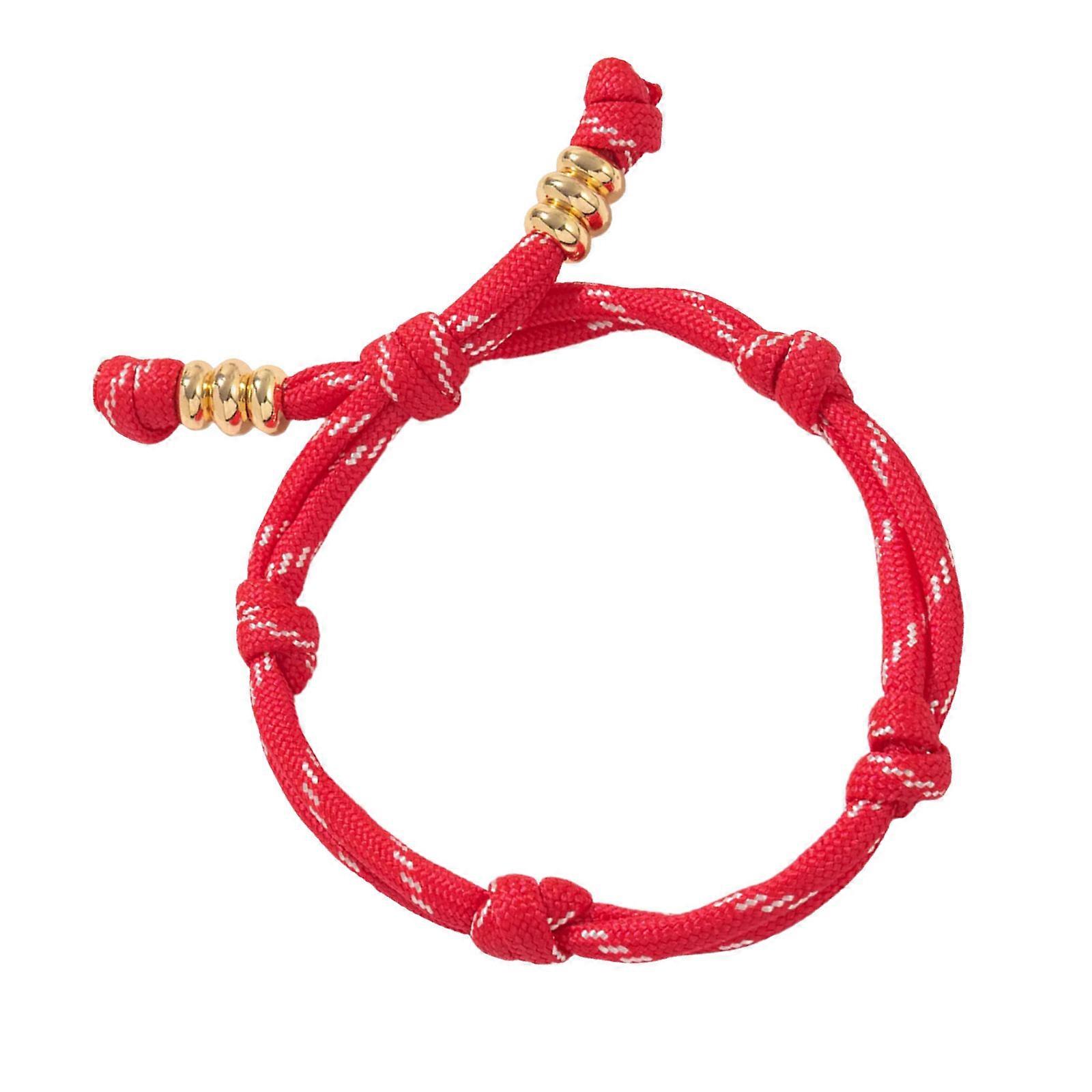 Solid Anti Fade Multicolor Handmade Bracelet For Casual Outfit Matching  Red