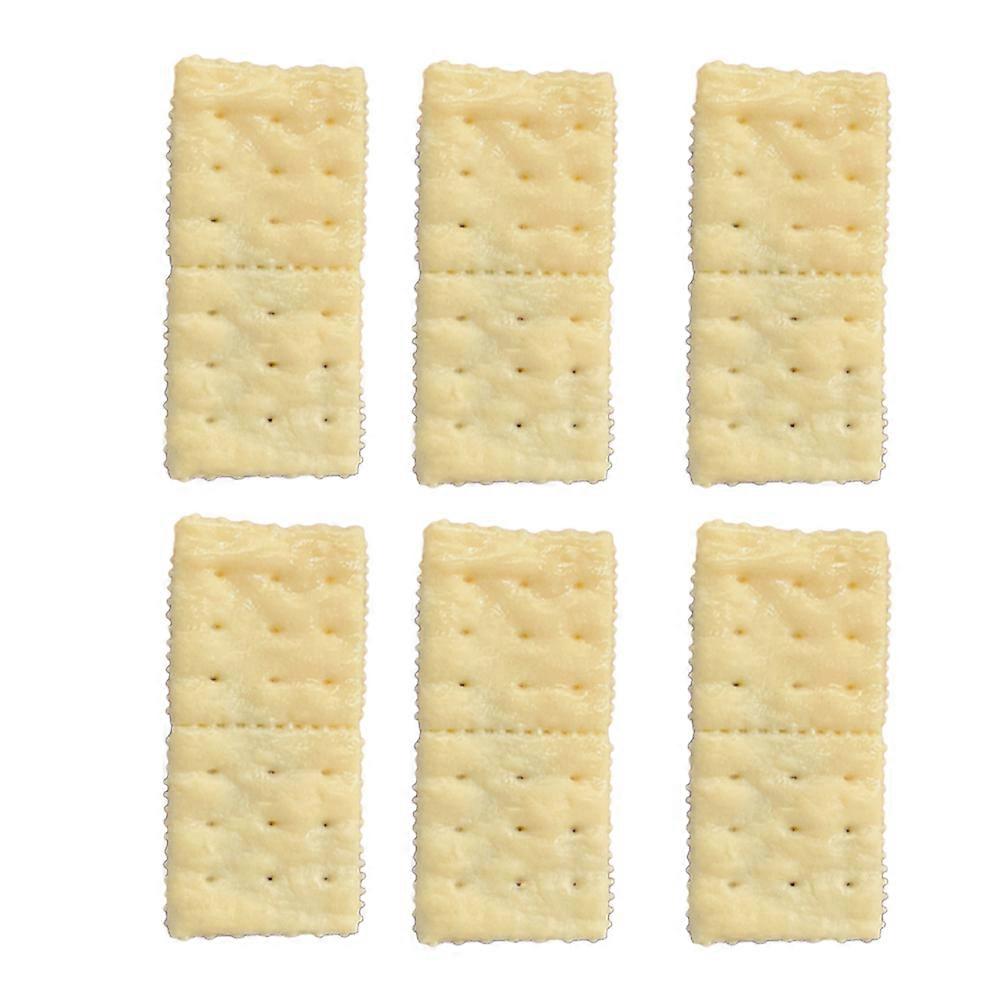 Simulation Cookie Fake Biscuits for Decor 6Pcs Khaki PVC Material