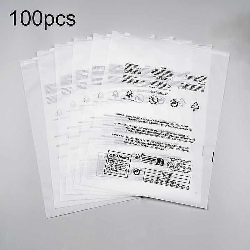 100pcs Warning Label Zipper Bag Clothing Sock Packaging Bag