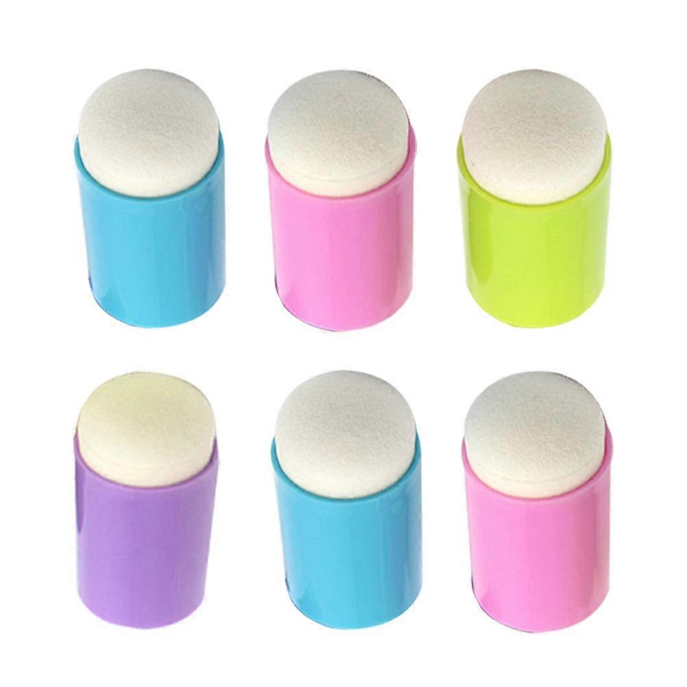 6 יחידות רפידות דיו אצבע מעשיות עבודת יד רפידות חותמת DIY כלי ציור (צבע אקראי)