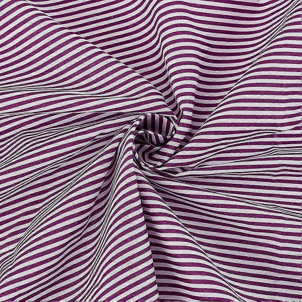 1.09 Yards Stripes Cotton Fabric 63 inch Wide Plum White Sewing Stripe Pattern Fabric Cotton Fabric with Strip Pattern Mini Clothes Craft Fabric Nethe