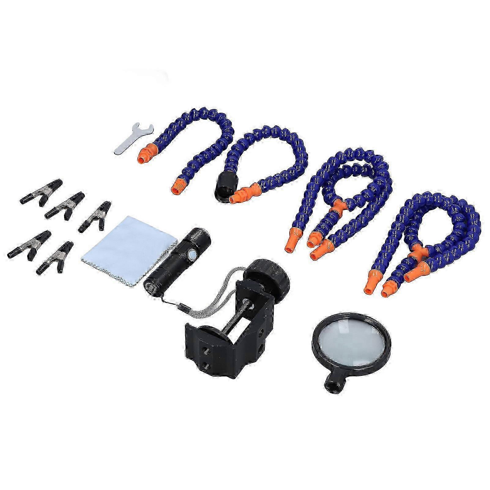 Third Hand Soldering Tool Soldering Station Base Holder Rack USB Charging Magnifier Welding Tool