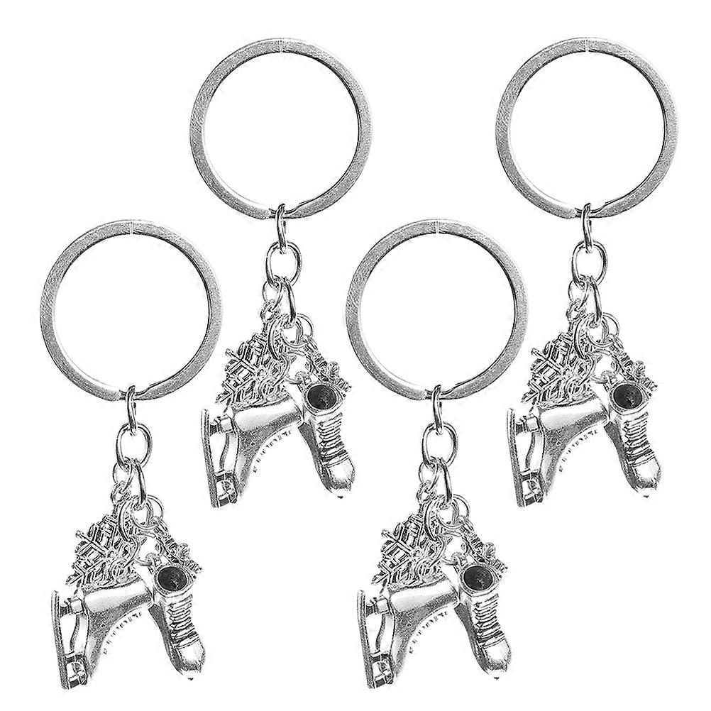Skates Keychain 4Pcs Ice Snowflake Charm for Decoration