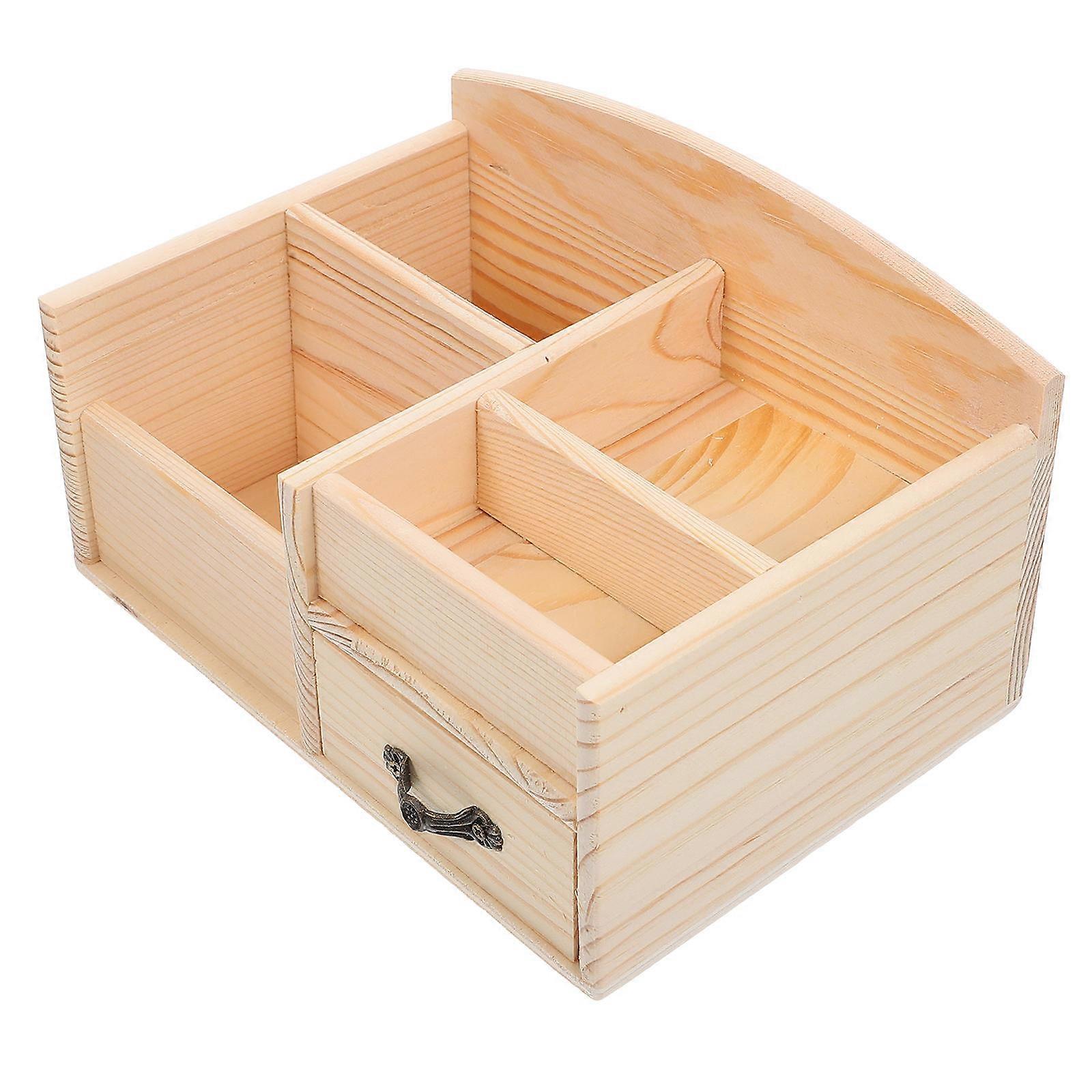 Wooden Drawer Organizer for Desktop Use with Small Drawer Storage Box