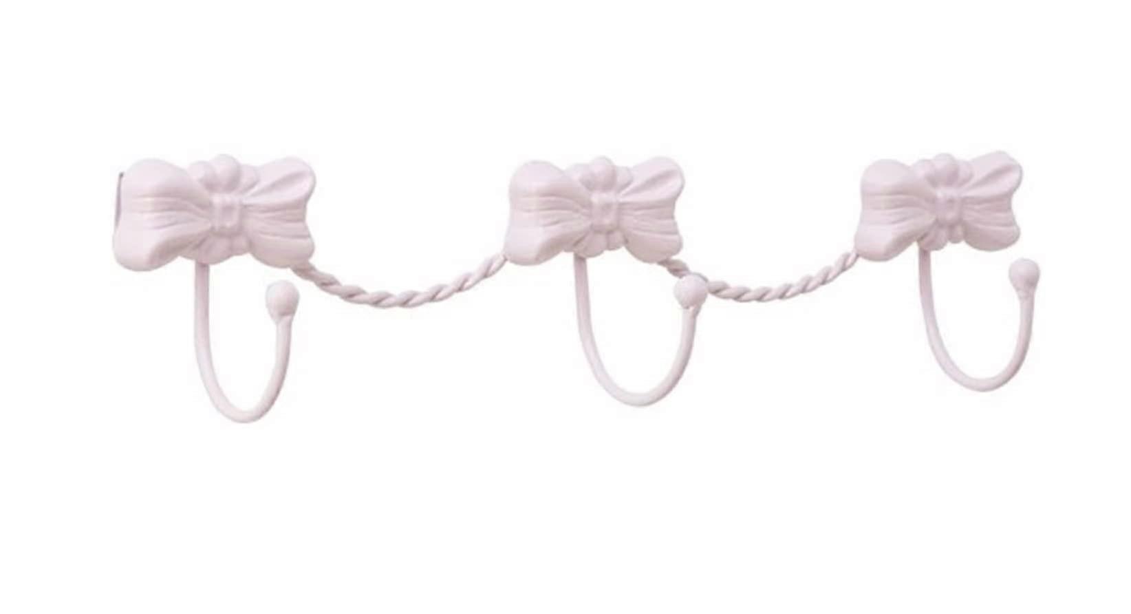 Wall Mounted Coat Rack with Hooks for Entryway, White Creative Hanging Rail, Pink (Roze)