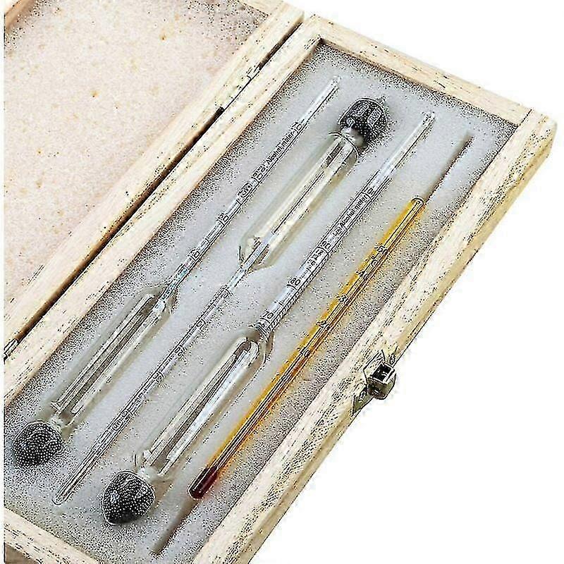 Professional Alcoholmeter Set 3 Hydrometers 0 100% with Thermometer for Brandy Whisky Vodka Testing