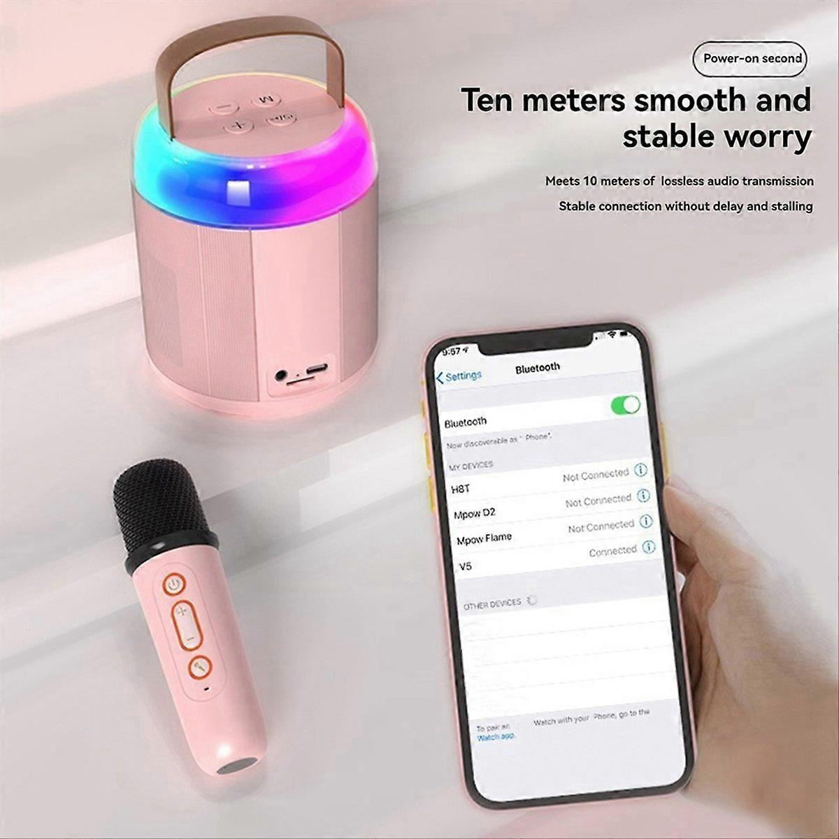 Portable Karaoke Machine Y2 KTV Bluetooth System pink