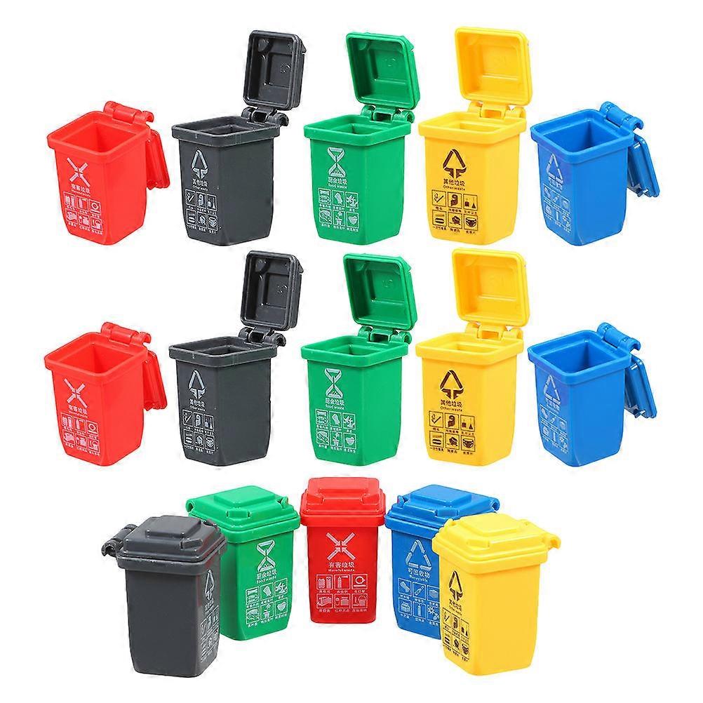 Mini Garbage Can for Dollhouse Accessories with 30Pcs Container