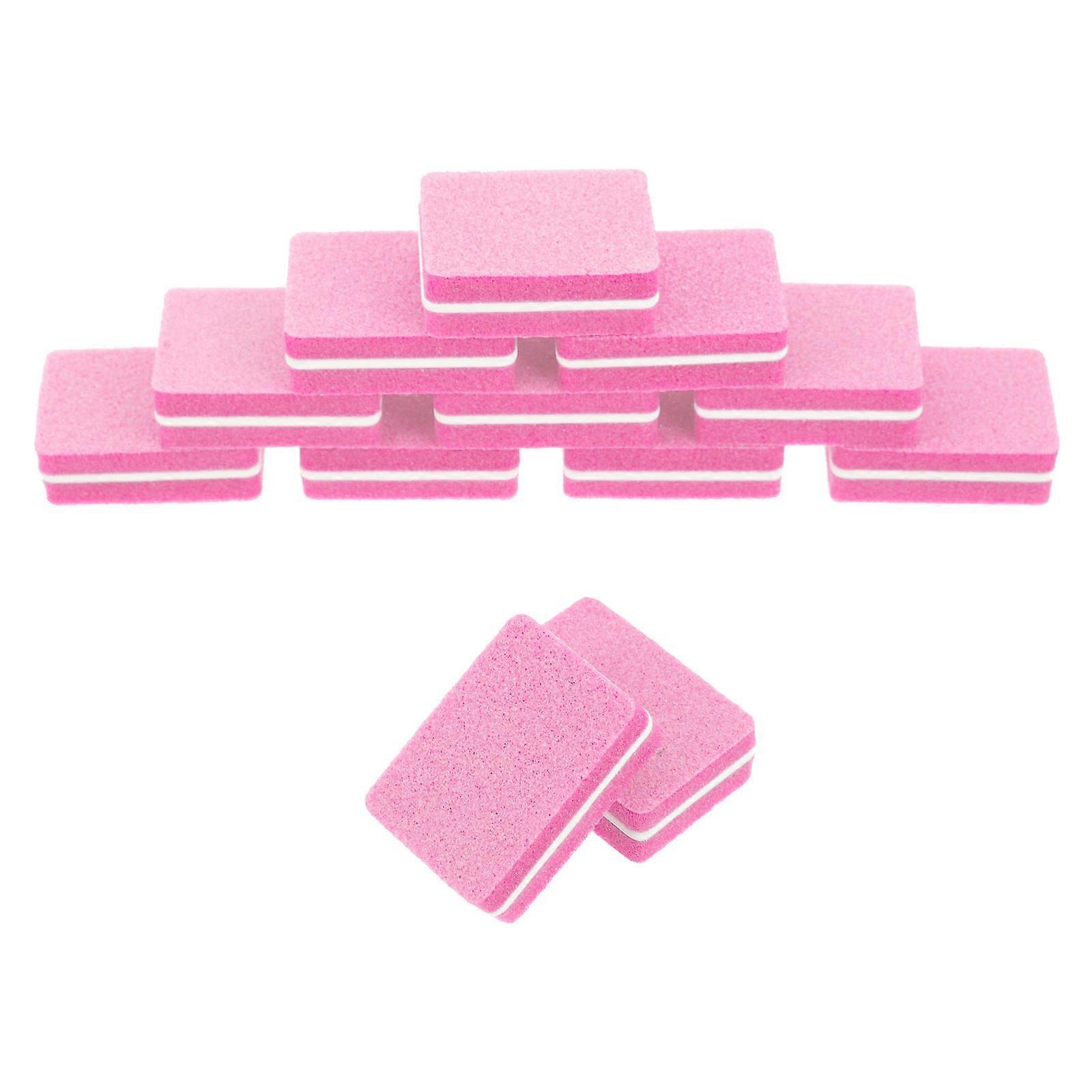 Mini Nail File Buffer Block for Manicure Use 50Pcs Pink Nail Polish Sanding