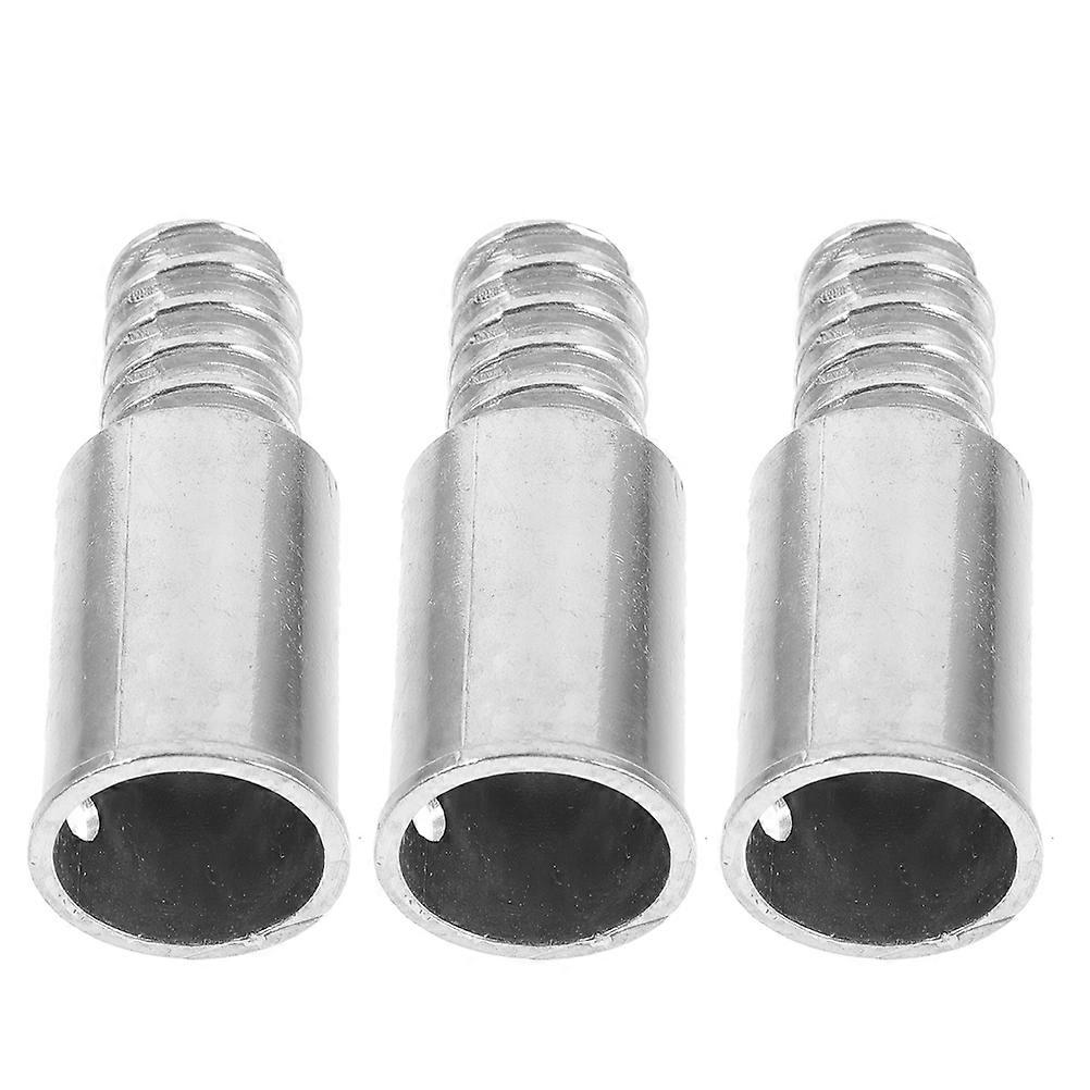 Threaded Connector Metal Tips for Broom Poles for Fixing Use 3Pcs Silver