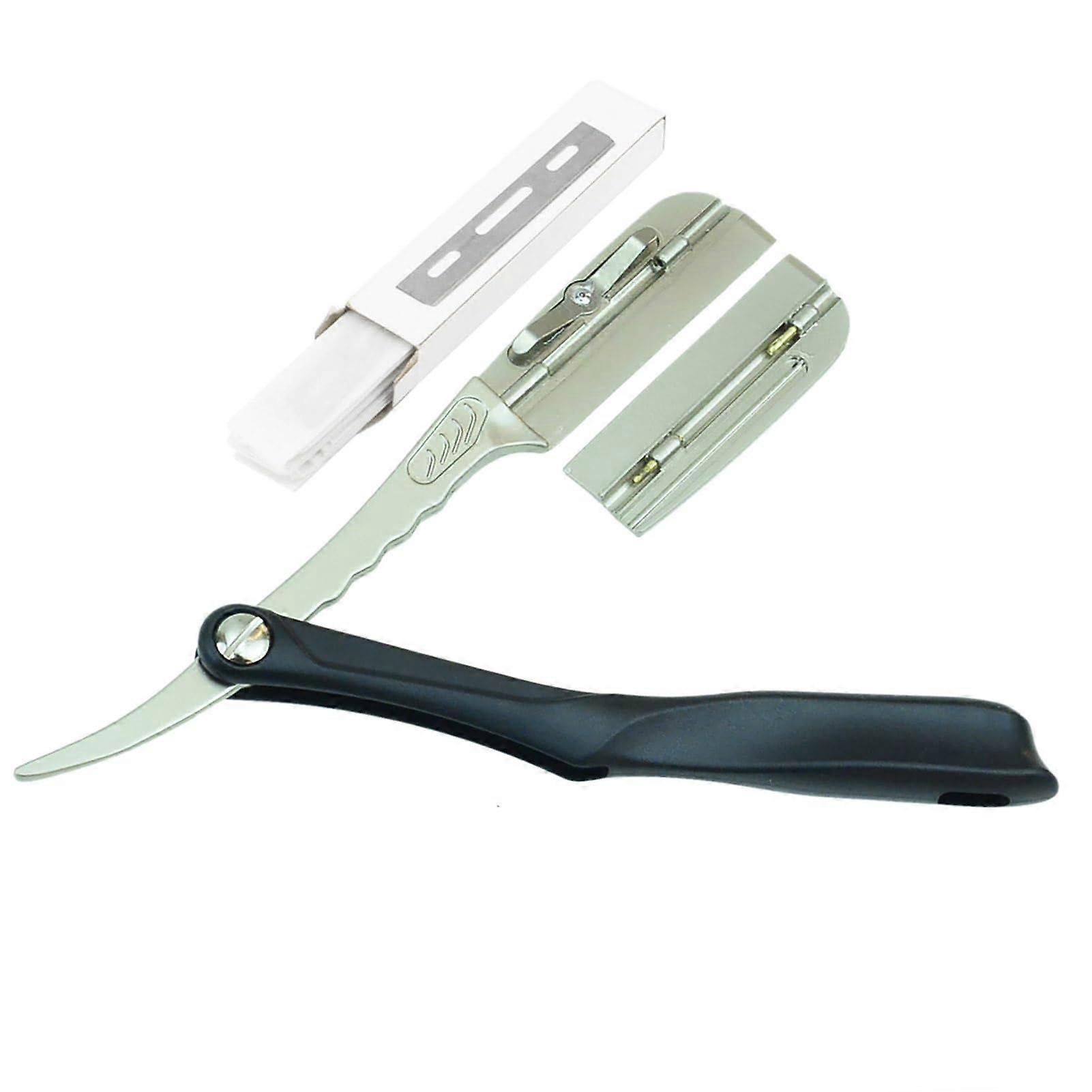 Straight Razor with Replaceable Blades, Folding Barber Razor for Men Women Beard Eyebrow Body