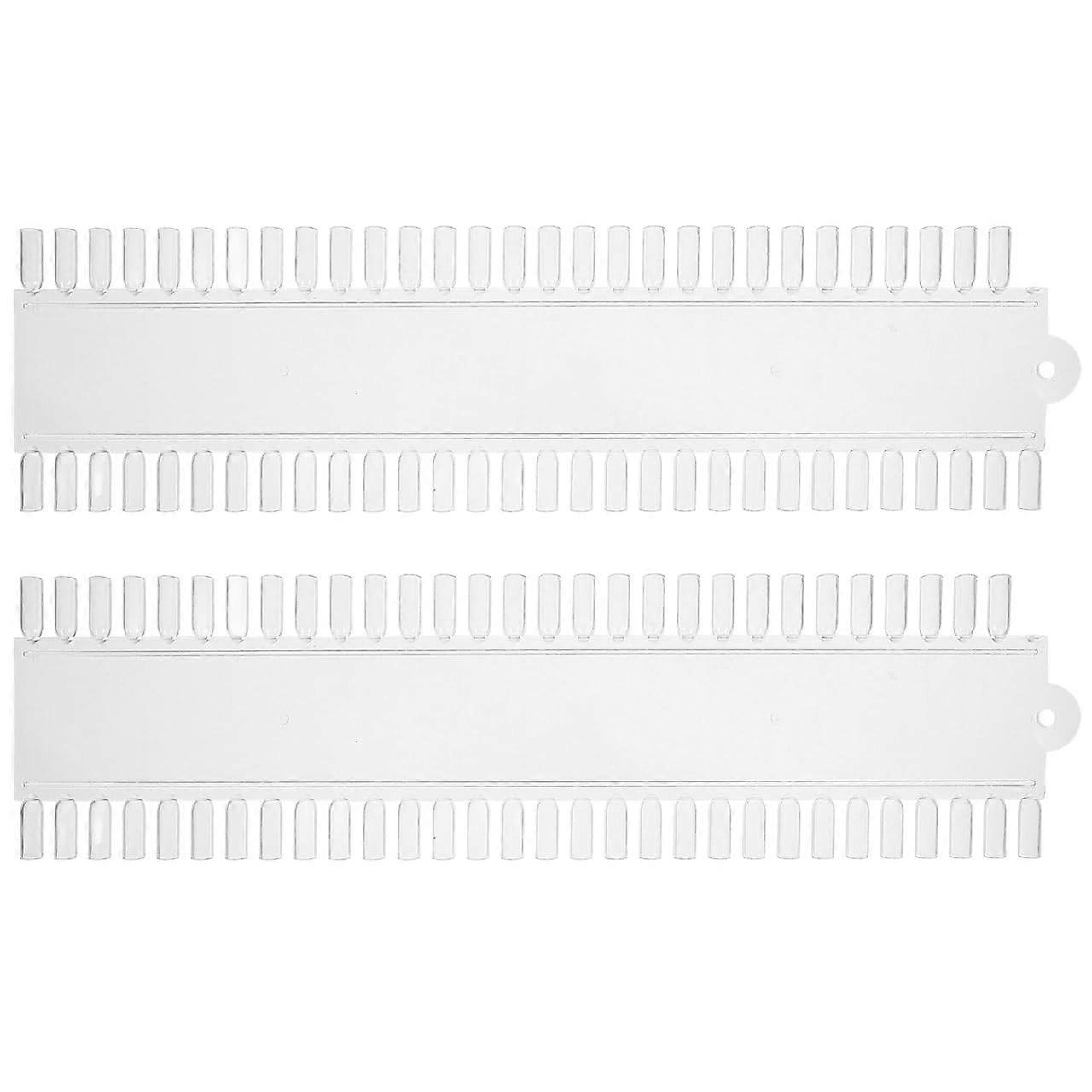 2pcs Nail Art Display Board with 60 Color Chart Stand, Durable ABS Nail Tip Sample Holder