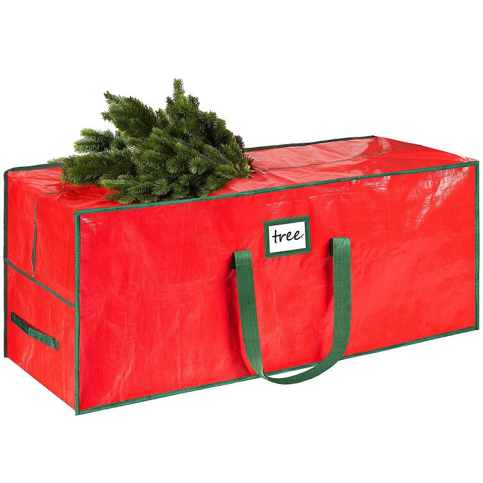 ExtraLarge Waterproof Christmas Tree Storage Bag for 9 Foot Artificial Tree with Reinforced Handles, Red