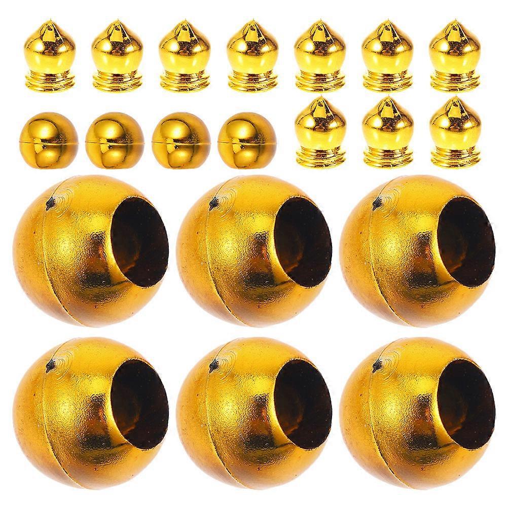 WORGEOUS 20pcs Gold Pennants Flagpole Topper Reusable Easy to Install for Garden Flags House Flags and Pennants Pole Decorations