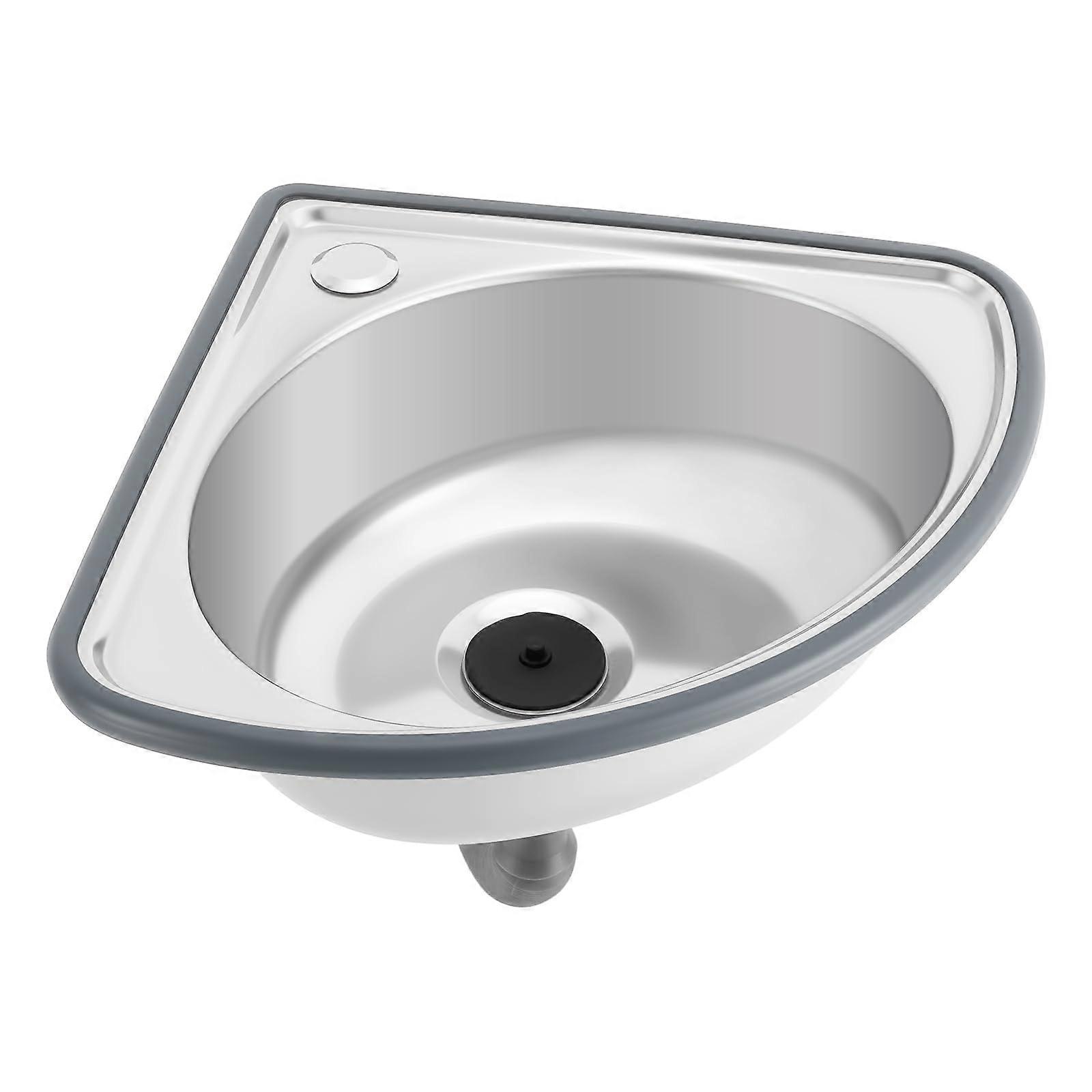 Wall Mounted Stainless Steel Corner Sink Space Saving Triangular Basin for Bathroom Kitchen RV