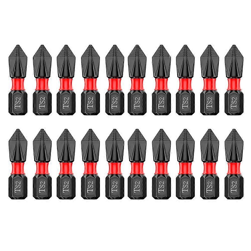 20pcs PH2 Phillips Screwdriver Bits 25mm Magnetic Impact Driver Set TS2 Steel AntiSlip RustResistant