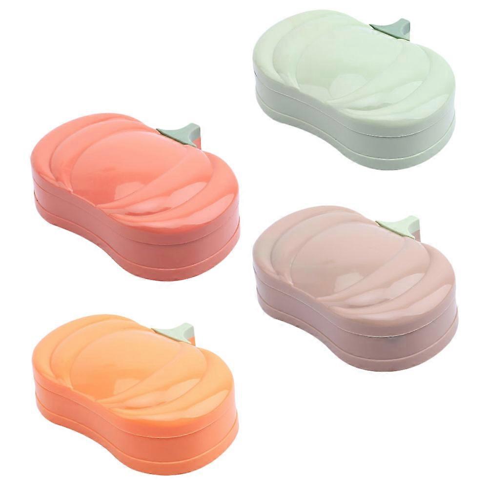 Creative Soap Holders Pumpkin Soap Boxes for Storage 4Pcs with Lid