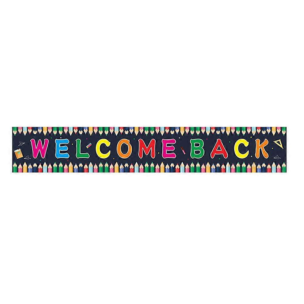 Back To School Welcome Banner Decoration Multi-Colored Rectangular School-Themed For Classroom Teacher Office 1Set