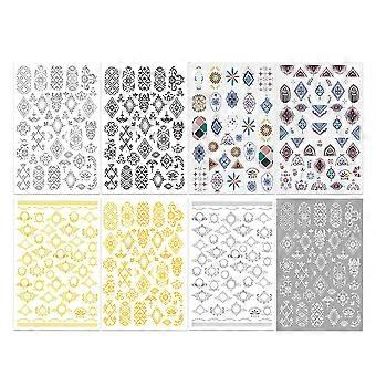 Nagelsticker mit marokkanischem Blumenmuster für kreative Nageldesigns
