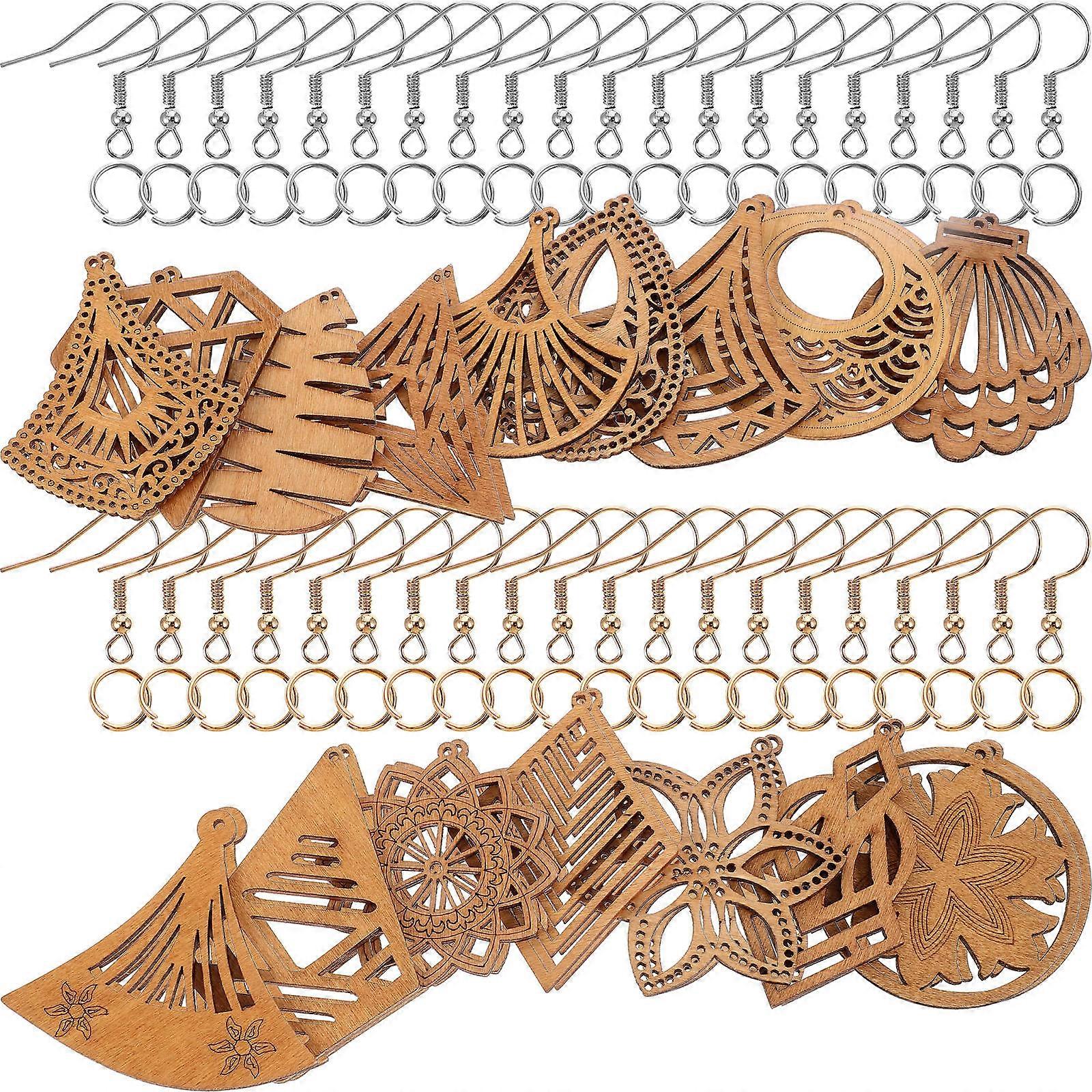 Earring Making Kit Wooden Dangle Earrings for Adornment 3Sets DIY Kit