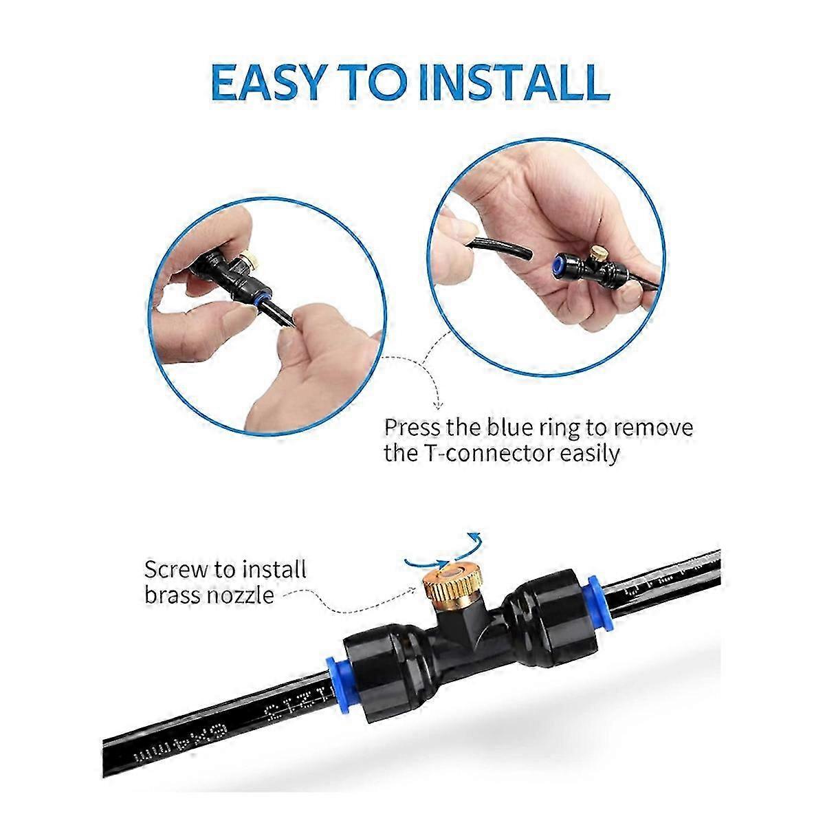 20 Pack Brass Misting Nozzles and 5 Pack Misting Nozzle Tees