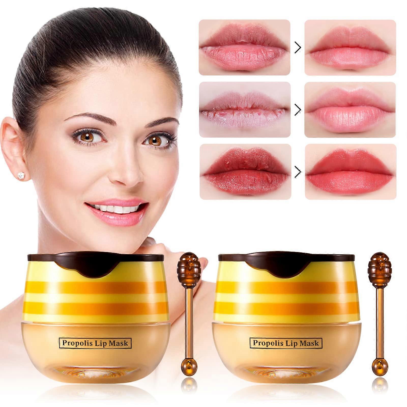 Honey Lip Mask and Balm Set for Deep Hydration, Smooth Lines, Plumping Effect, Dry Lip