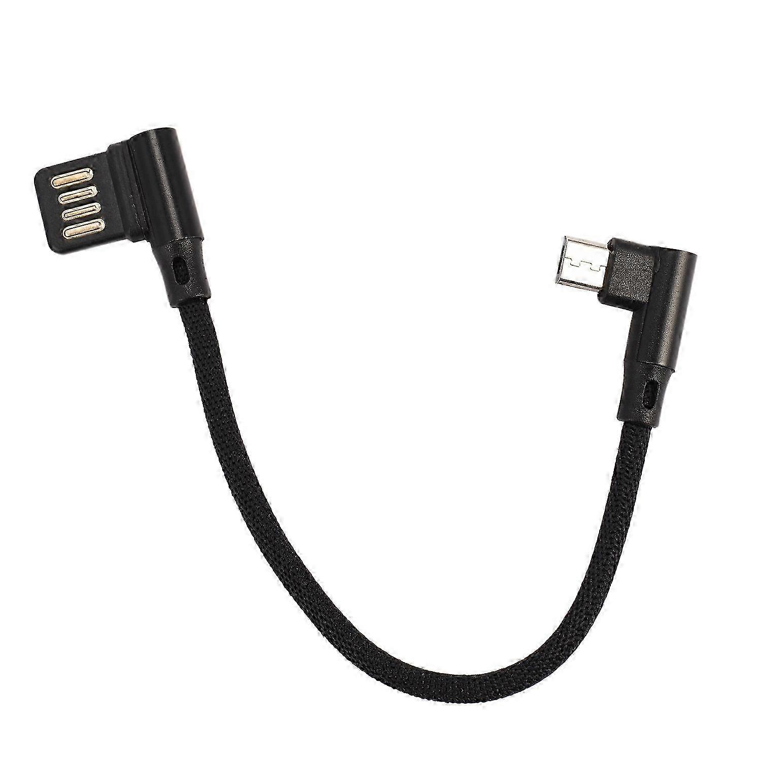 15cm 90-Degree Right Angle Micro USB Cable, Dual Elbow USB 2.0 Charging & Data Sync Cable