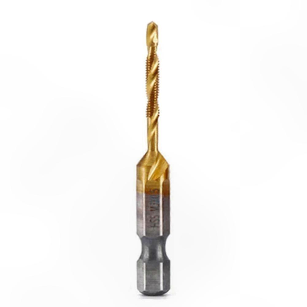 Titanium Coated HSS Metric Thread Tap with Hex Shank for Metalworking Projects