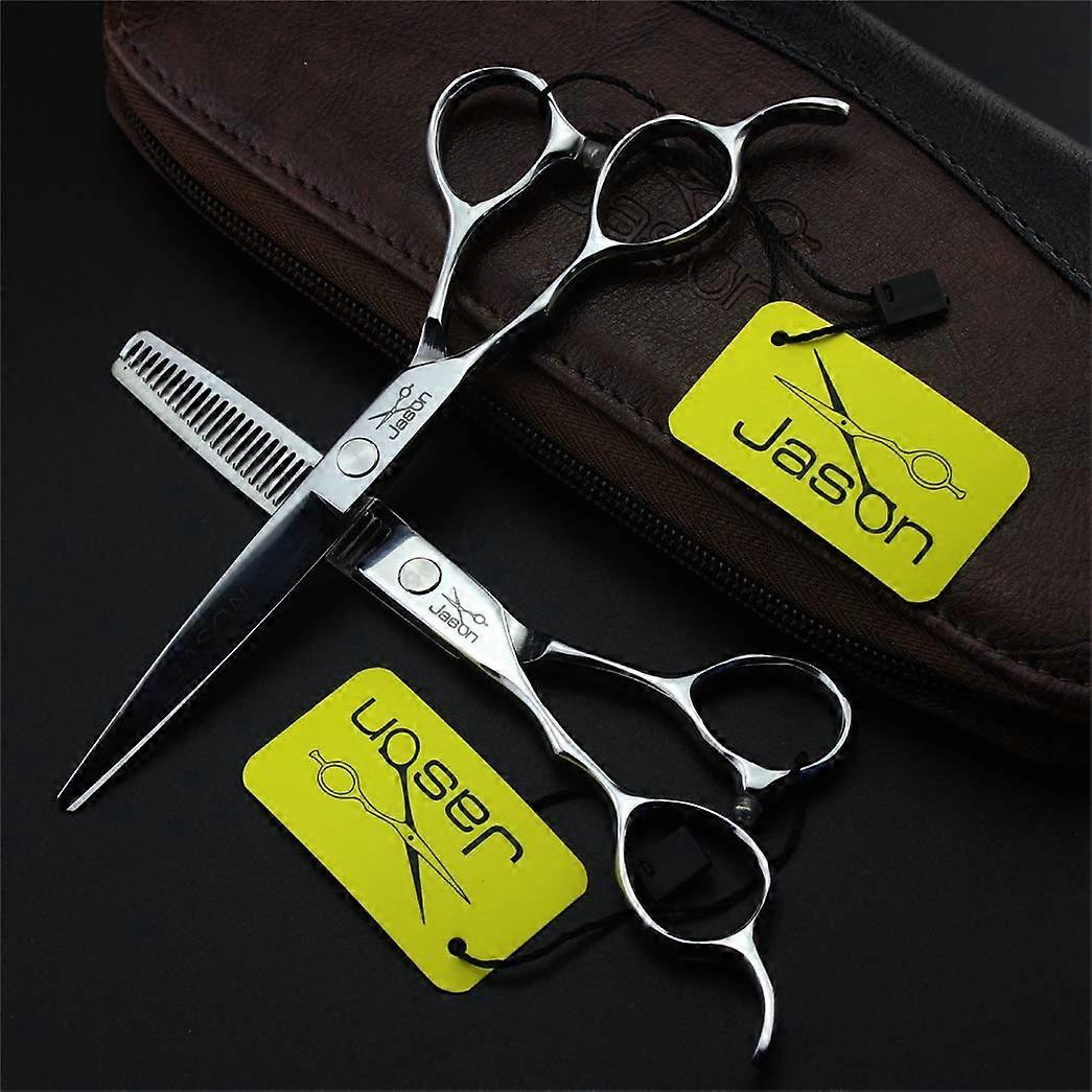 Professional 6 Inch LeftHanded Hairdressing Scissors Set with Thinning Shears and Ergonomic Grip