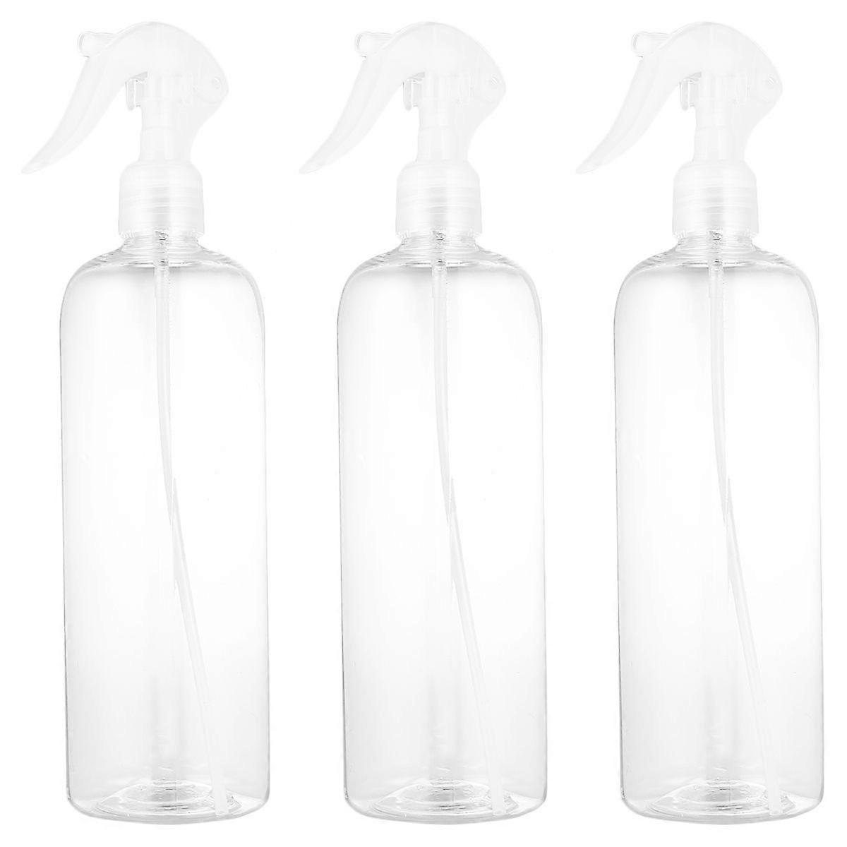 3pcs 500ml Spray Bottle Plastic Press Type Multi-function Mist Watering Bottles Container Sprayer (Transparent)