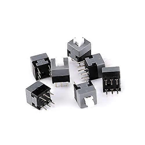 20pcs 6 Pin DPDT SelfLocking Push Button Switch, Compact 8.5x8.5mm Dual Position Control