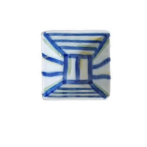 Ceramic Rice Bowl with Elegant Rectangular Design for Home and Restaurant, Small Blue Serving Bowl