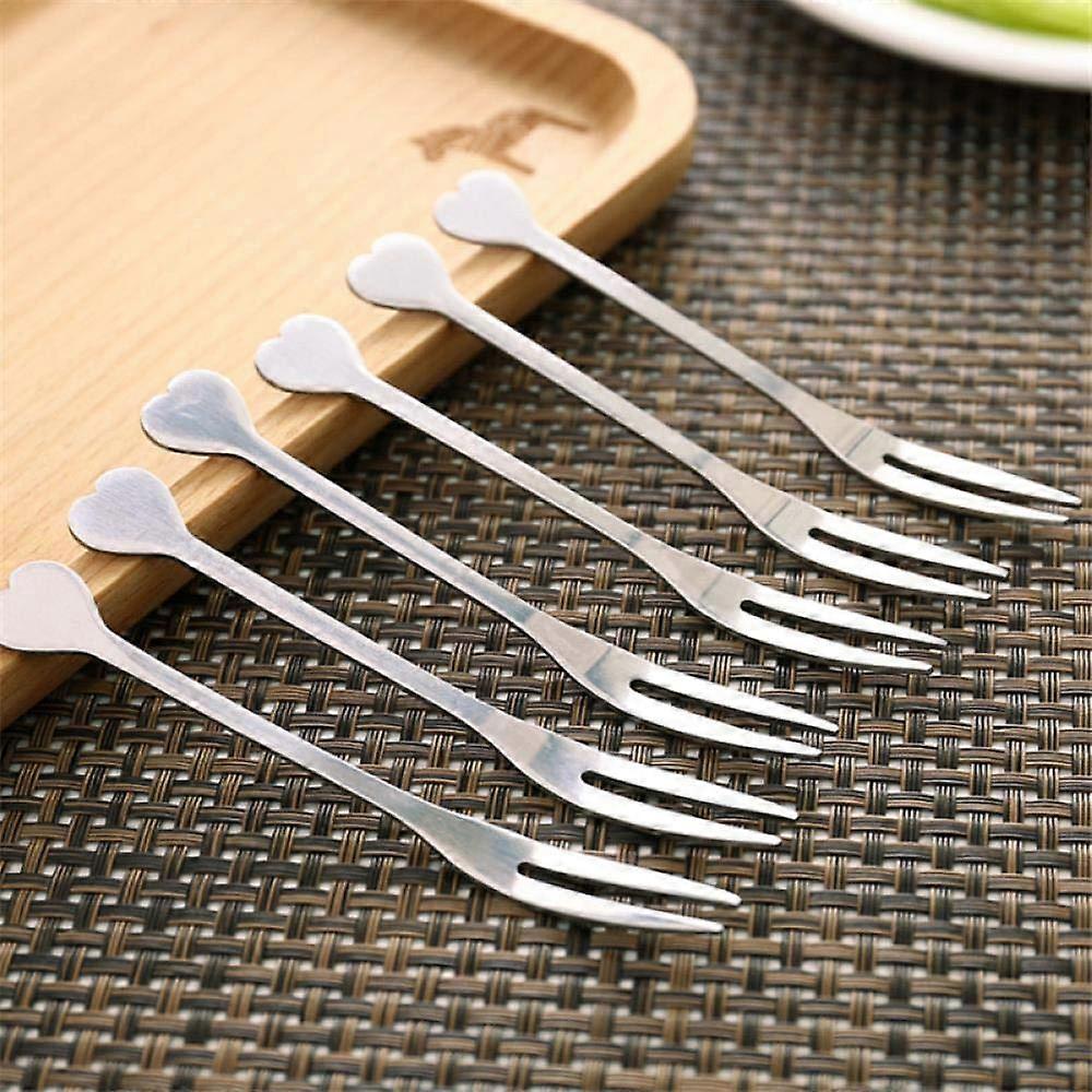 Stainless Steel Fruit Fork and Cake Fork with Two Prongs for Elegant Dessert Presentation