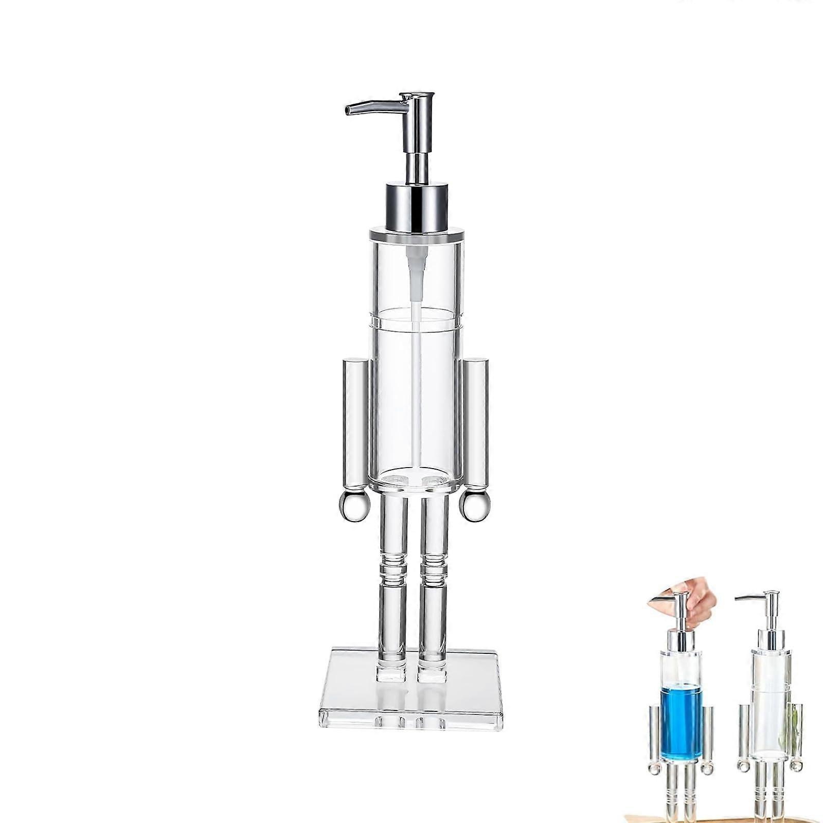 Christmas Nutcracker Soap Dispenser Clear Acrylic Leak Pump for Kitchen or Bathroom 1pcs