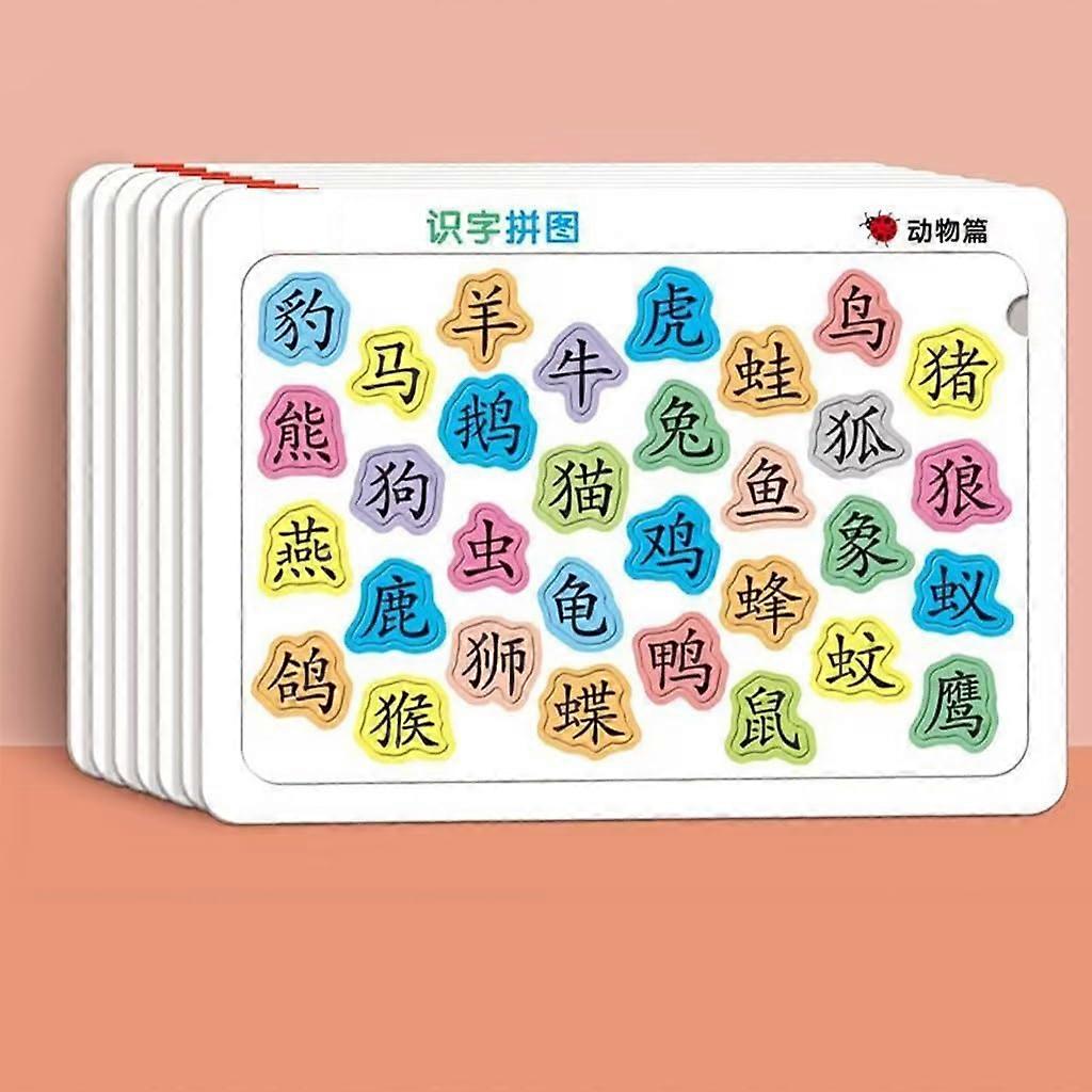 Chinese Character Learning Cards Set – Interactive ColorCoded Puzzle for Kids, Durable 8 Sets