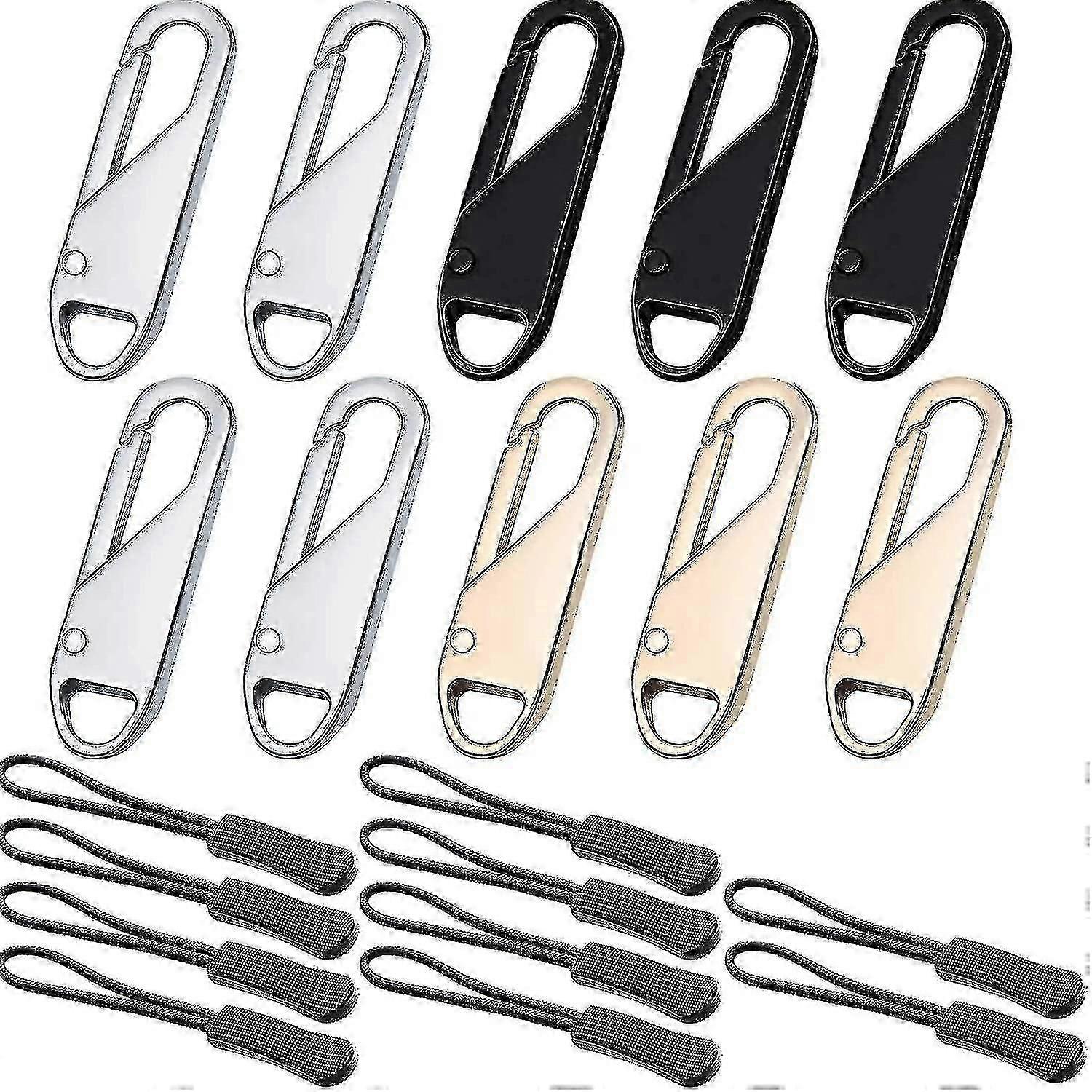 Zipper Pull Tab Replacement Metal Zipper Extender Fixer 10 Pcs *