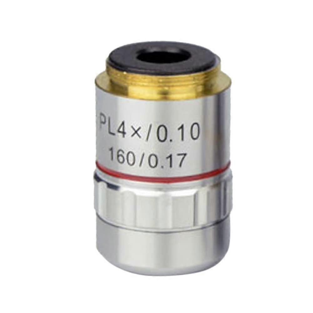 Microscope Objective Lens Set 4X 10X 40X 100X Plan Achromatic RMS Thread 160mm for Biological Use