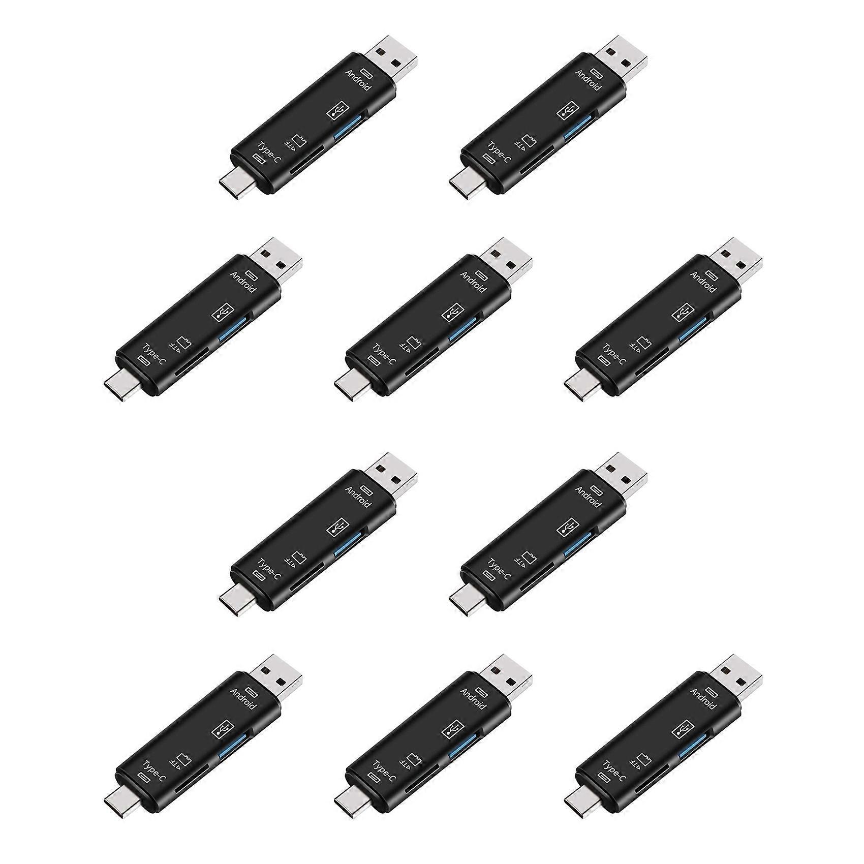 10X 5-In-1 Multifunctional OTG Card Reader Micro-SD / SD Card / USB Reader Support TF Android Type-C Phone Universal