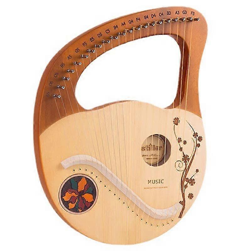 21 String Lyre Harp Solid Wood Ancient Greek Style with Tuning Wrench and Extra Strings