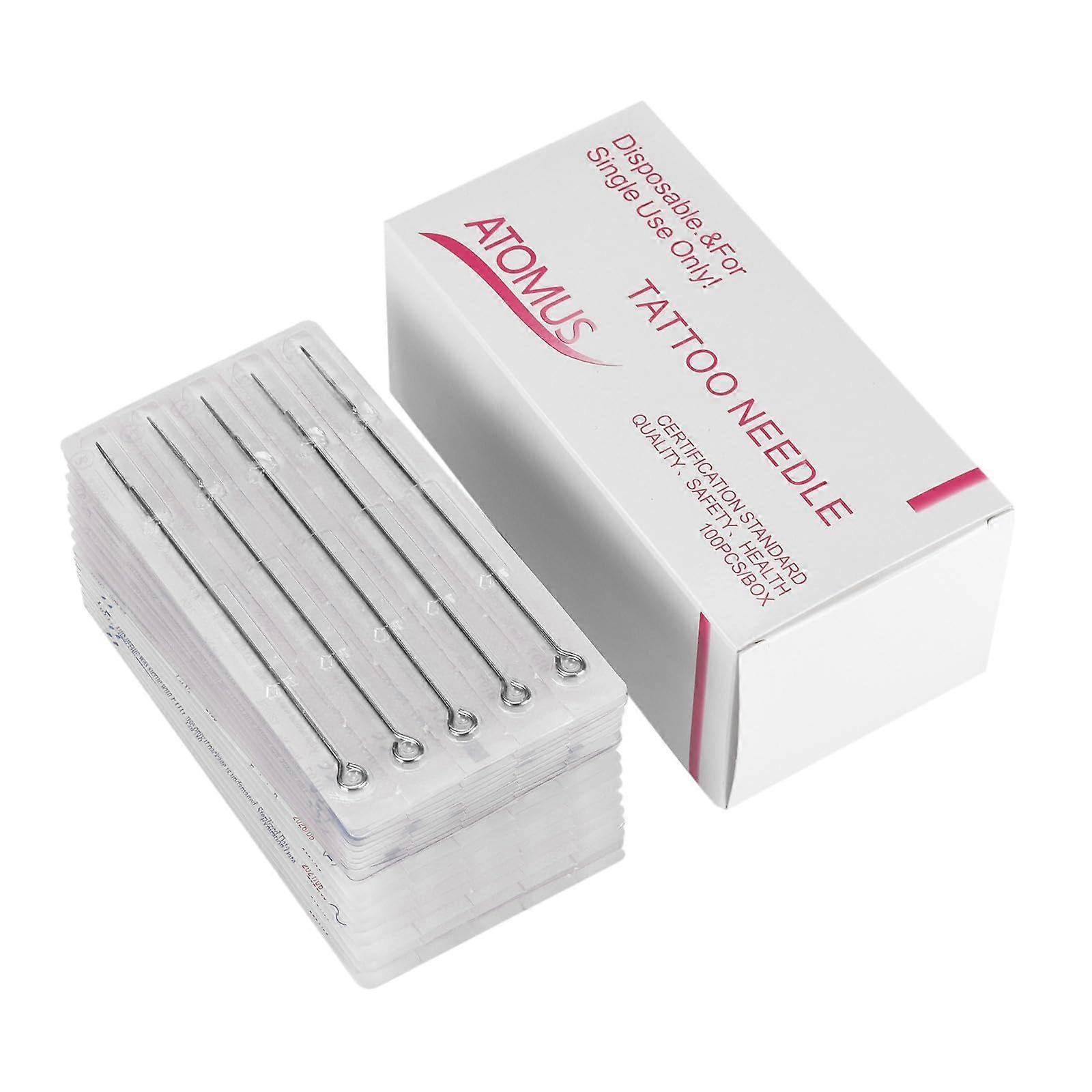 100pcs Sterilized Stainless Steel Tattoo Needles Set for Precise Lining and Shading