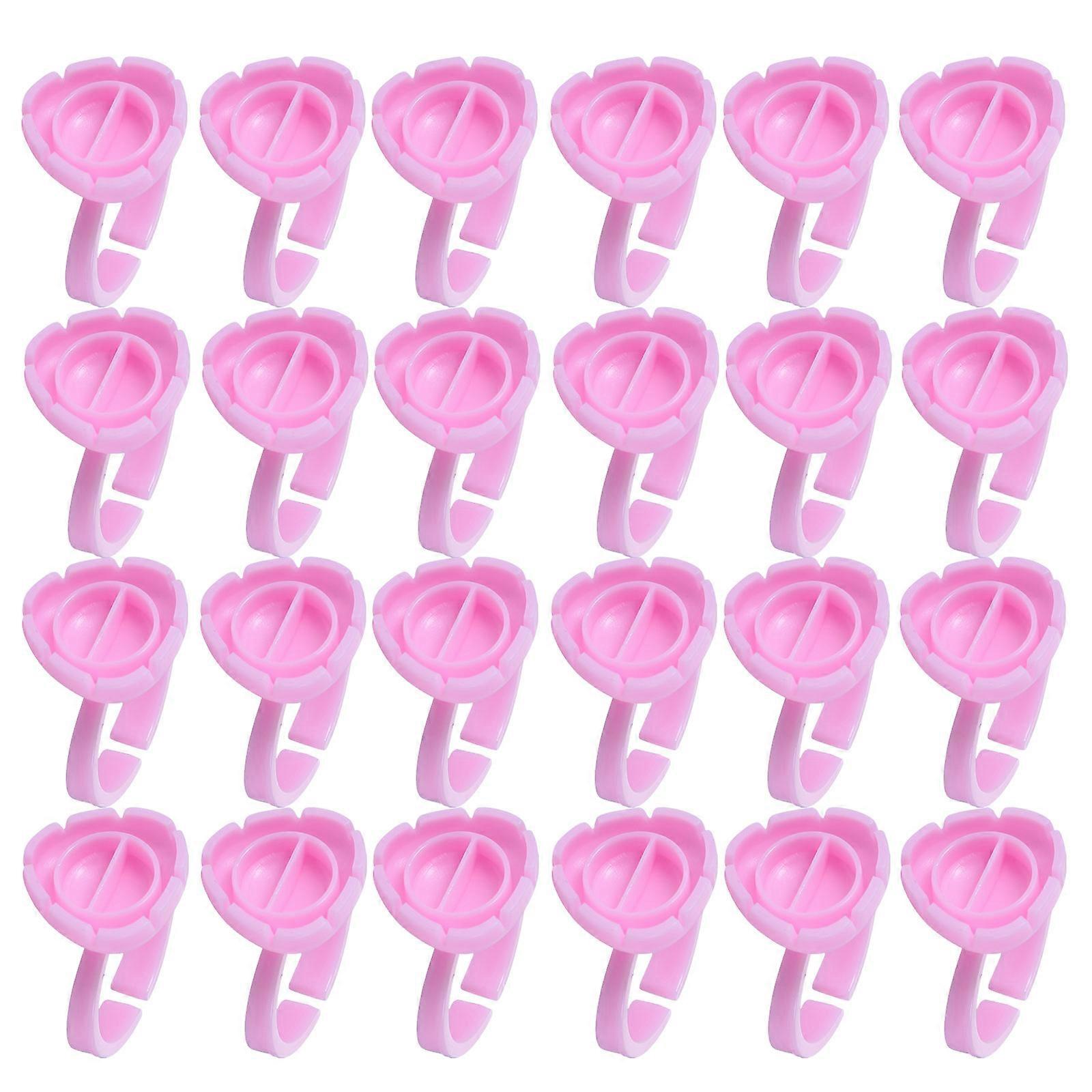 Pigment Ring Eyelash Extension Ring Holder with Lightweight 100Pcs