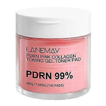 PDRN Pink Collagen Toning Gel Toner Pad - Tonerpads aus 100% veganem Baumwollgewebe für Porenpeeling und Feuchtigkeitsversorgung - Hautberuhigend - Praktische Anwendung