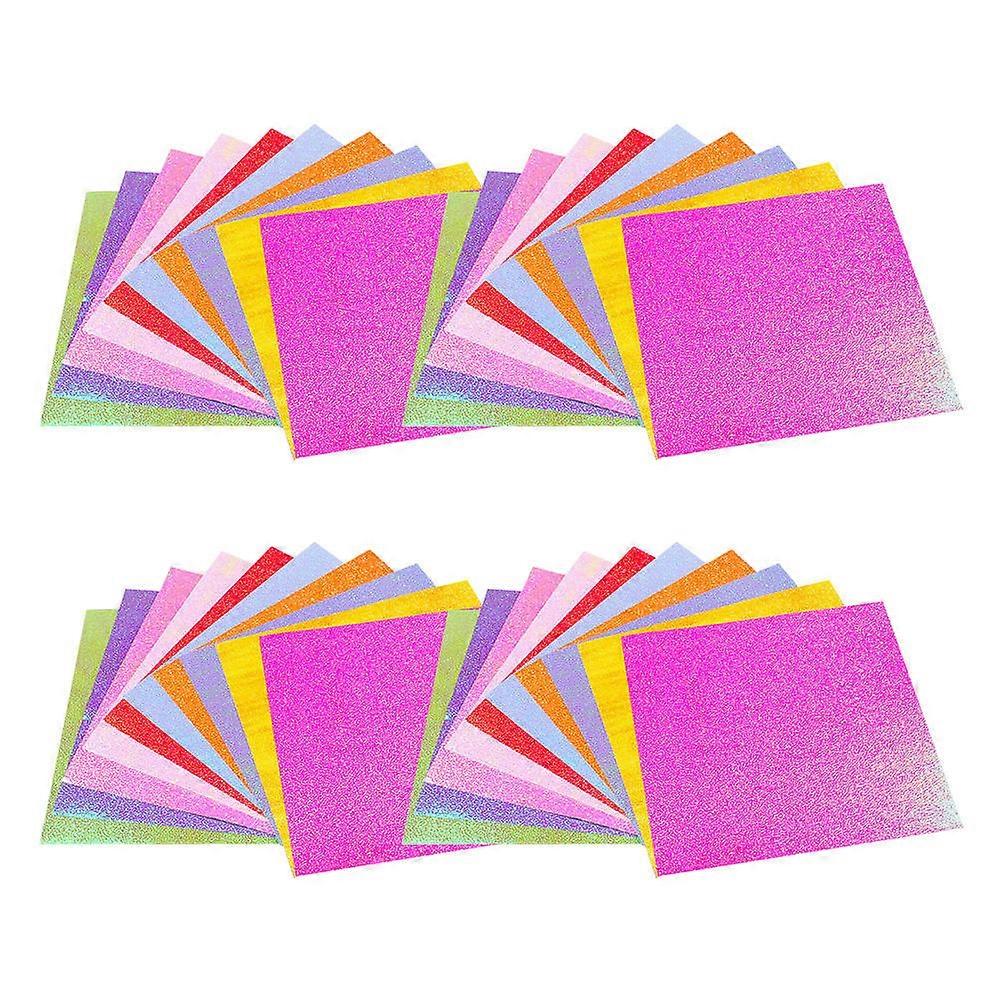 Glitter Handmade Paper Pearl Folding Paper for Playing 100Pcs Assorted Color
