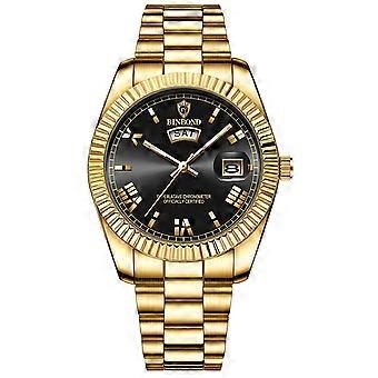 Montre homme analogique à quartz en acier inoxydable, étanche, style classique, idéale pour les affaires. Jour et date.