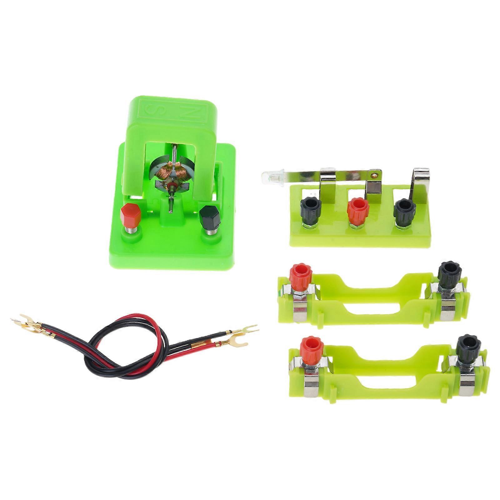 Compact Electric Motor Model Set for Physics Teaching Demonstrations Featuring Easy Modular Assembly and Clear Structure  Green